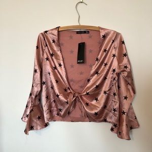 Nasty Gal Star Front-tie Shirt